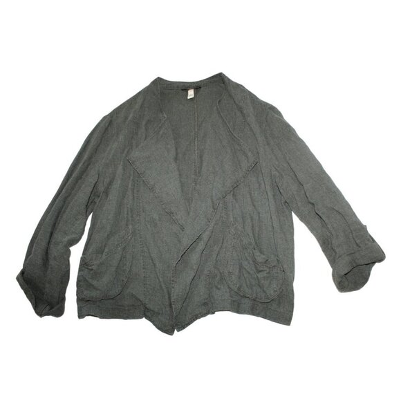 Supplies Linen Blend Cardigan Large Open front Lagenlook Pockets long sleeves - Picture 8 of 8